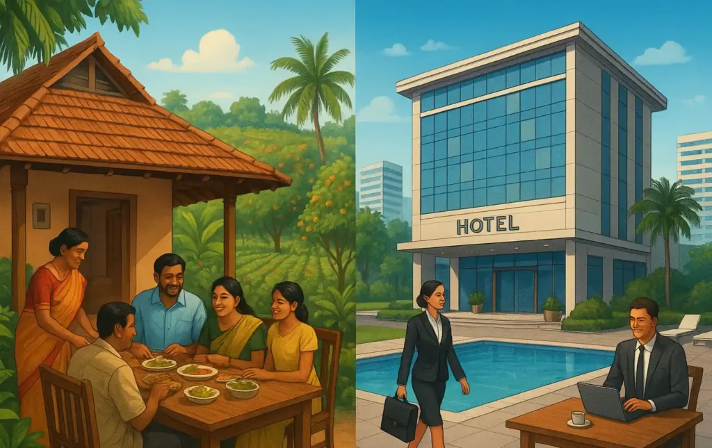 Homestay vs hotel experience comparison in Ernakulam for city travelers