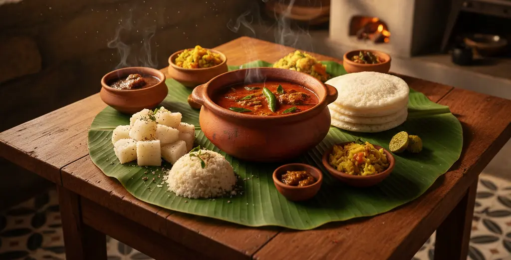 traditional kerala dishes in a homestay